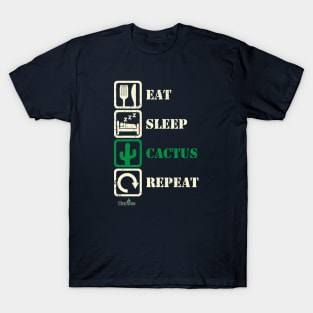 Eat Sleep Cactus Repeat - Dark T-Shirt